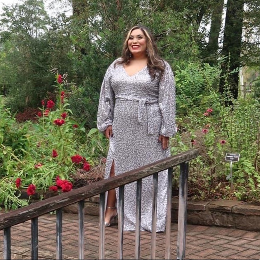 Boohoo Silver Sequin Dress- Plus Size